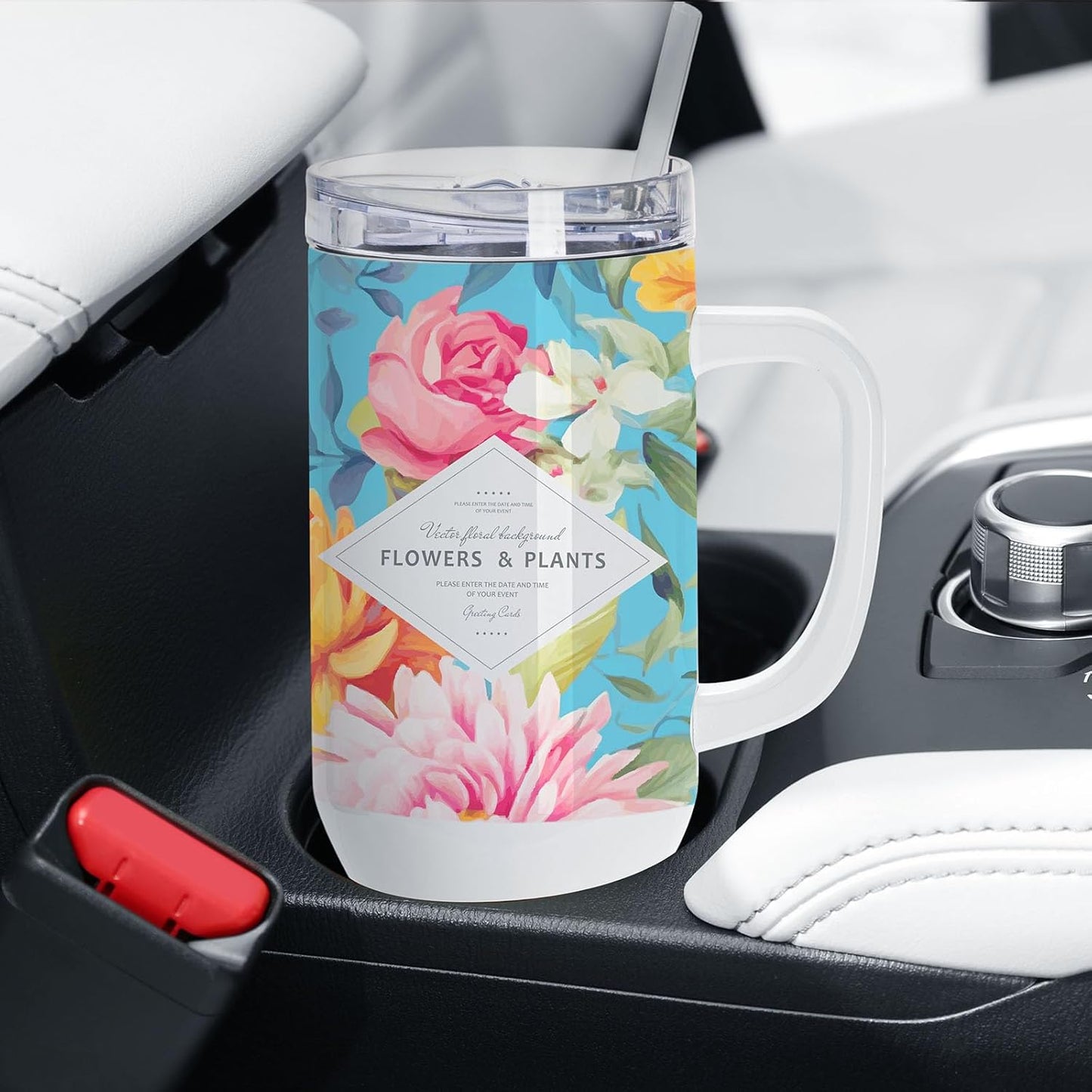 40oz Sublimation Tumblers with Handle Stainless Steel Insulated Tumblers Blanks Water Bottle Travel Cups