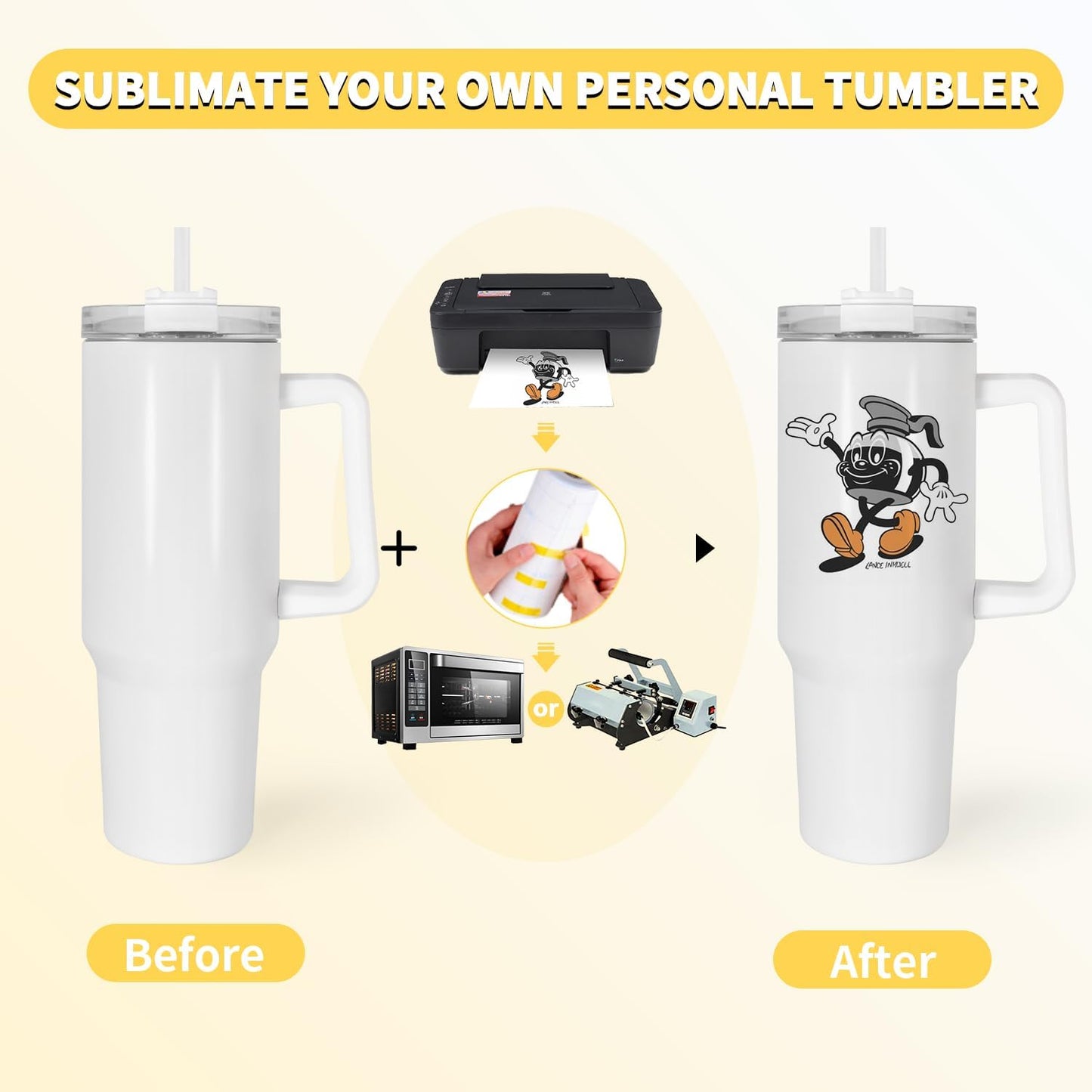 40oz Sublimation Tumblers with Handle Stainless Steel Insulated Tumblers Blanks Water Bottle Travel Cups