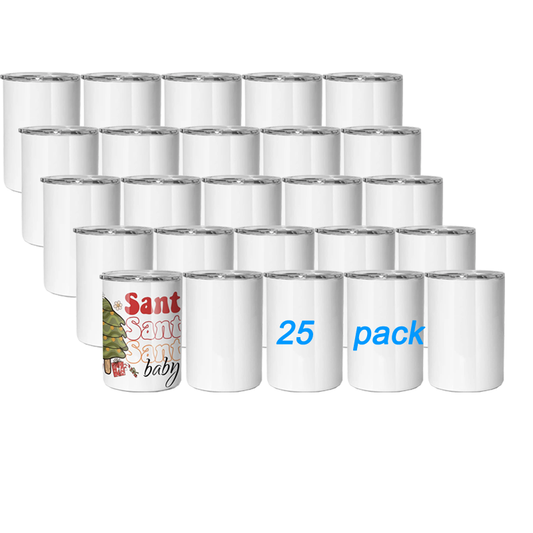 12 oz Sublimation Tumblers Straight Tumbler with Lid and Straw, Flat Shot Tumbler